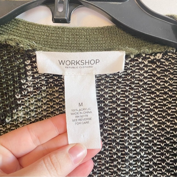 Workshop Republic Clothing Green and Black Camouflage Cardigan‎ - Picture 3 of 4